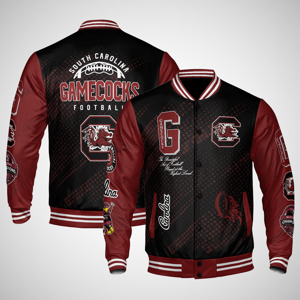 South Carolina Gamecocks , Ncaa Pattern Baseball Jacket, Varsity Jacket V12