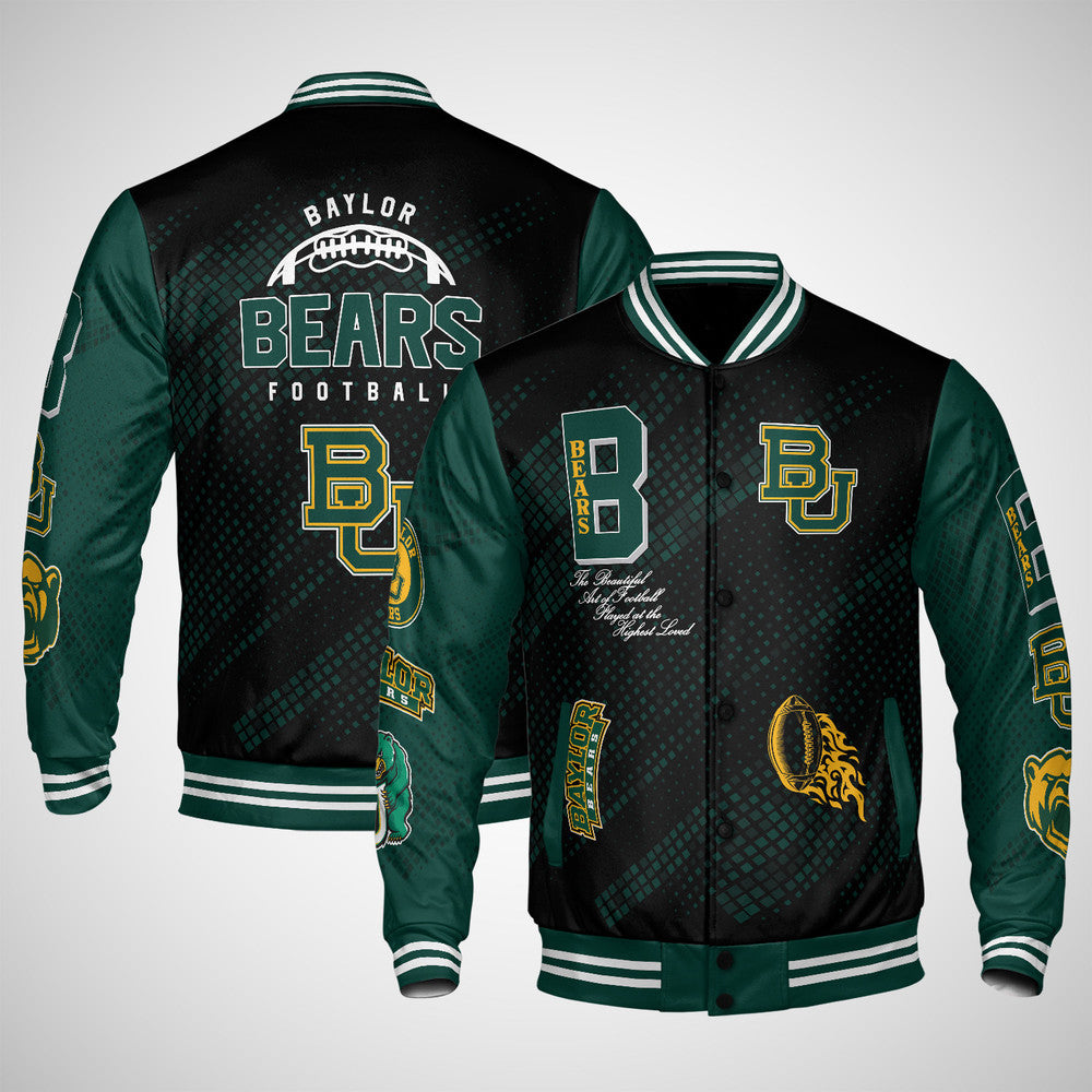 Baylor Bears , Ncaa Pattern Baseball Jacket, Varsity Jacket V12