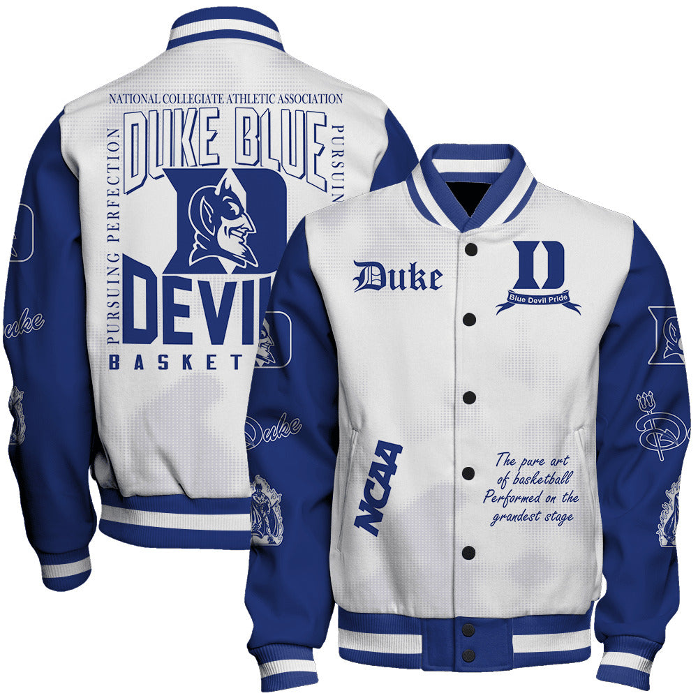 Duke Blue Devils Ncaa Basketball Blue Devil Pride 3D Unisex Varsity Jacket