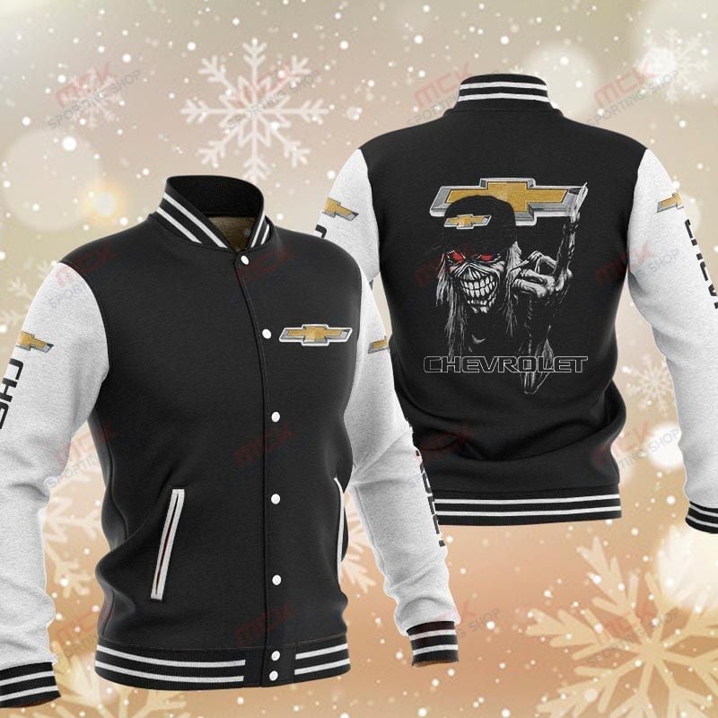 Chevrolet Skeleton Baseball Varsity Jacket Full Color
