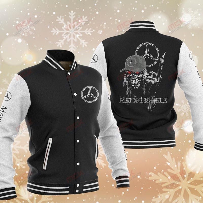 Mercedes-Benz Skeleton Baseball Varsity Jacket Full Color