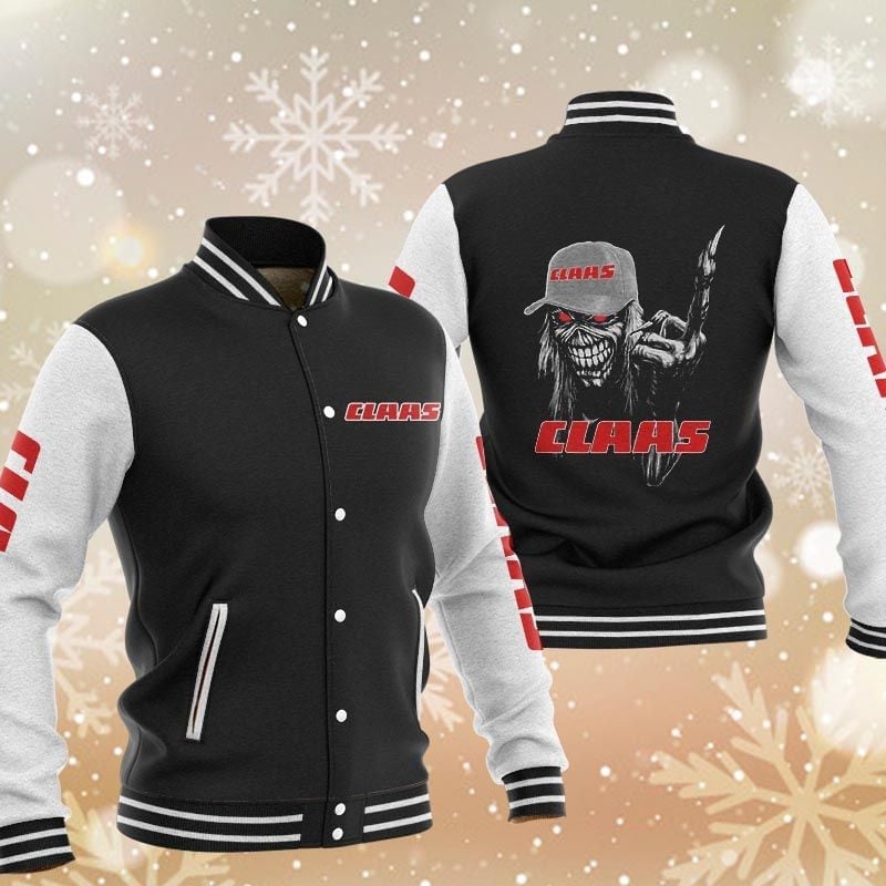 Claas Skeleton Baseball Varsity Jacket Full Color