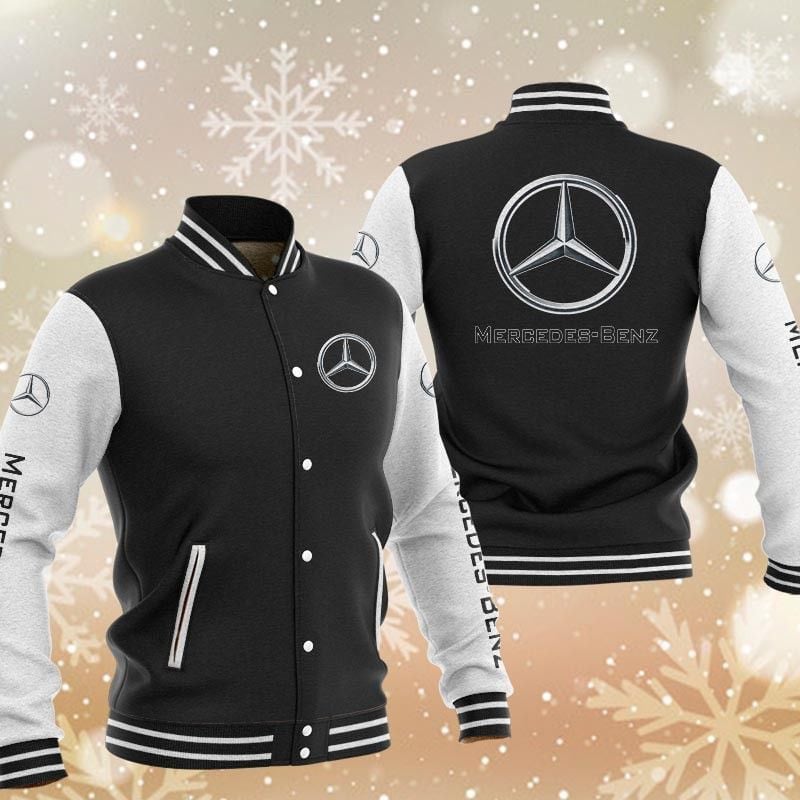 Mercedes-Benz Brand Logo Baseball Varsity Jacket Full Color