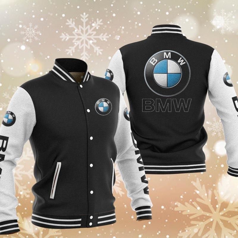 Bmw Brand Logo Baseball Varsity Jacket Full Color