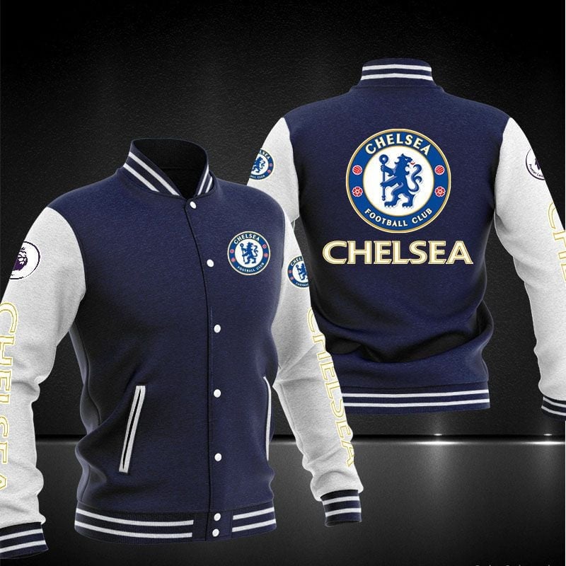 Chelsea F.C Football Club Team Name And Logo Varsity Jacket