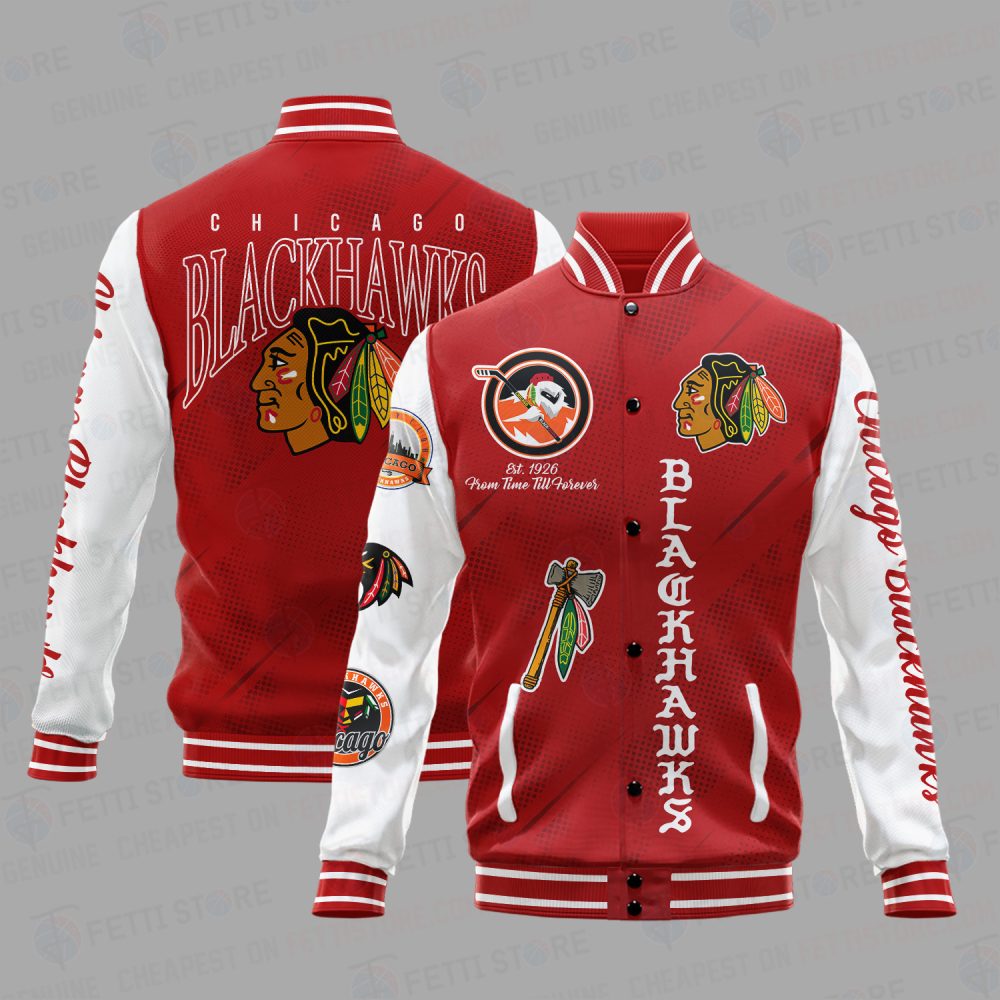 Chicago Blackhawks National Hockey League Varsity Jacket Sh1 V1