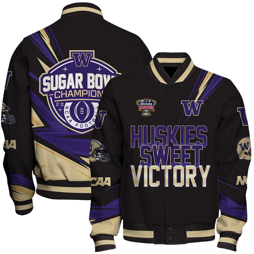Washington Huskies 2024 Sugar Bowl Ncaa Huskies Sweet Victory Varsity Jacket