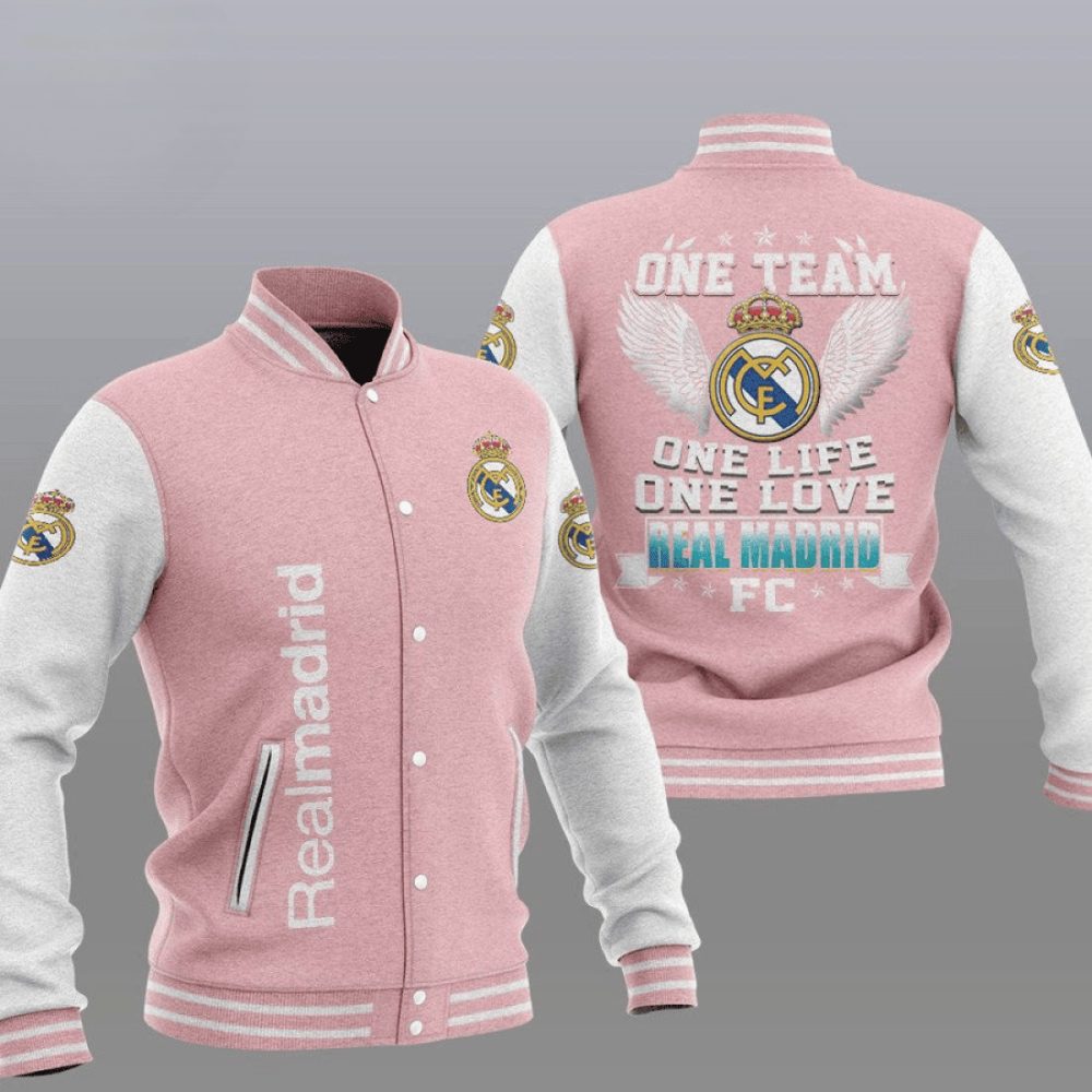 Real Madrid Pink One Team Varsity Jacket
