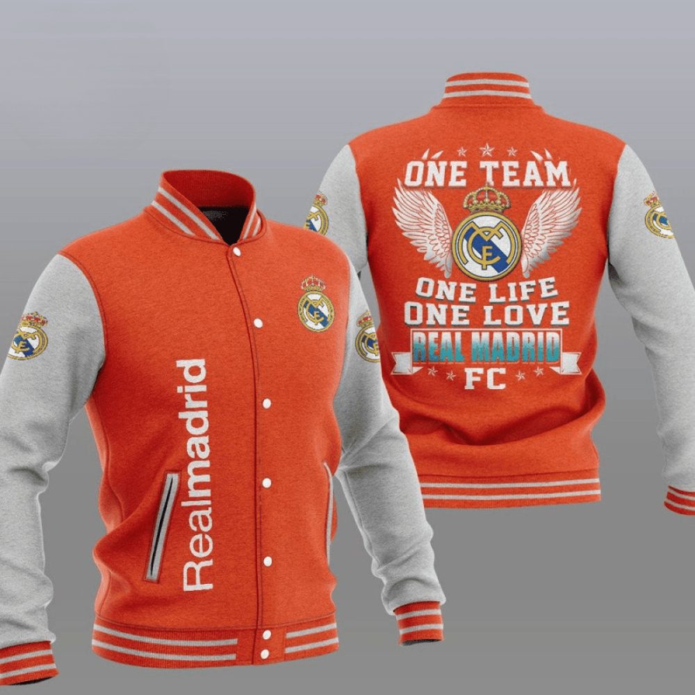 Real Madrid Orange One Team Varsity Jacket