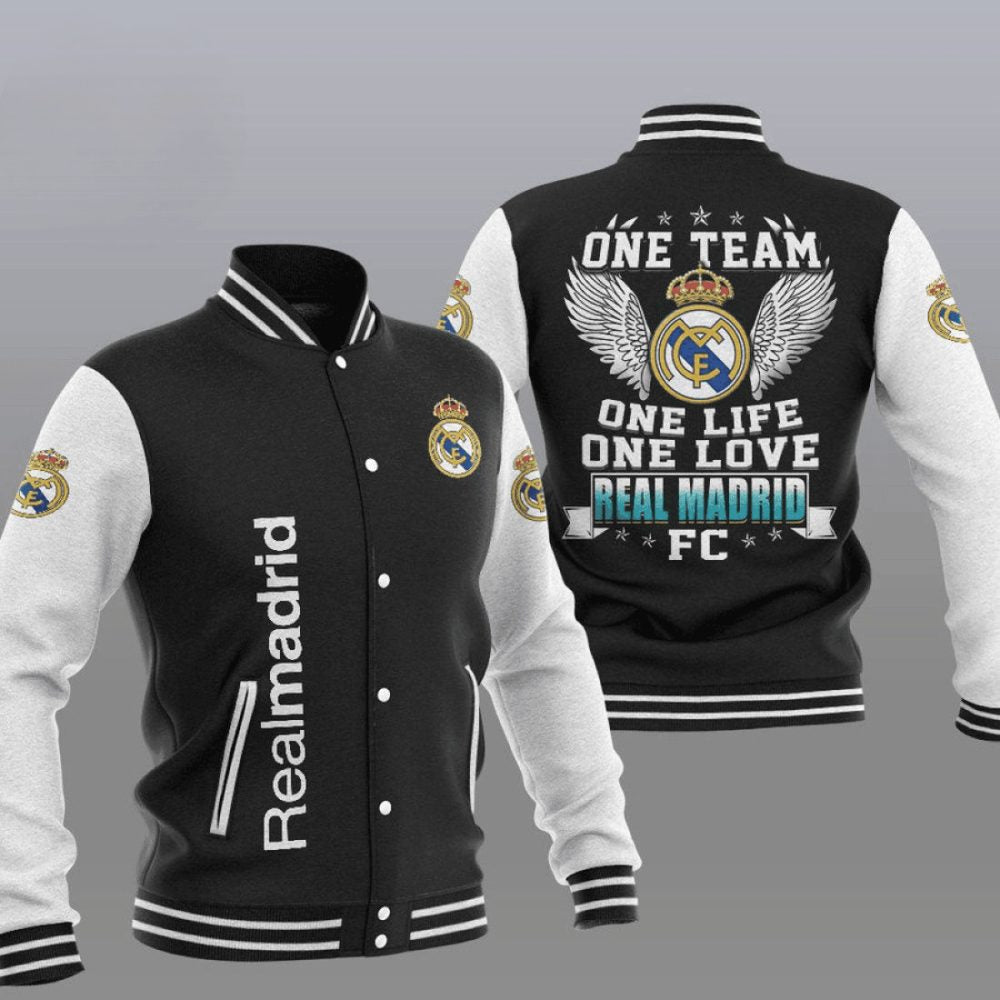 Real Madrid Black One Team Varsity Jacket