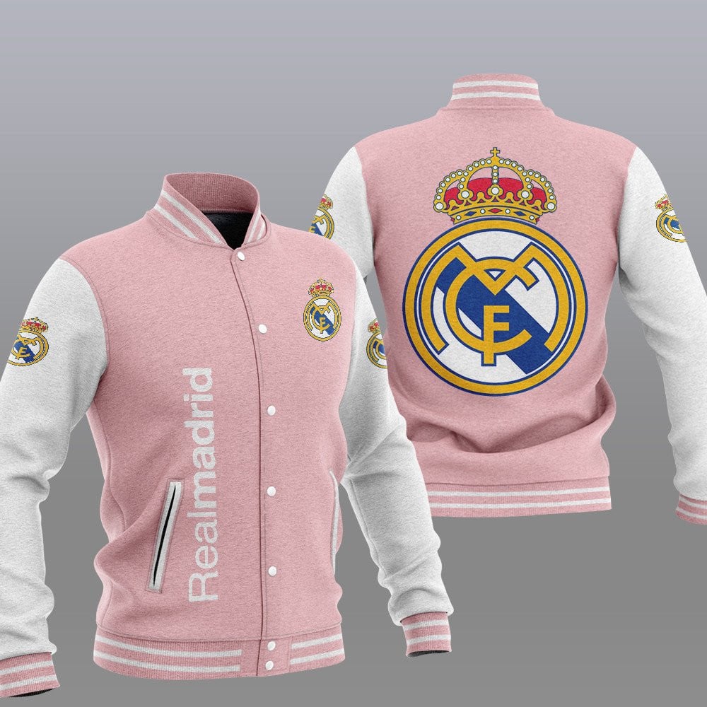 Real Madrid Pink Unisex Varsity Jacket