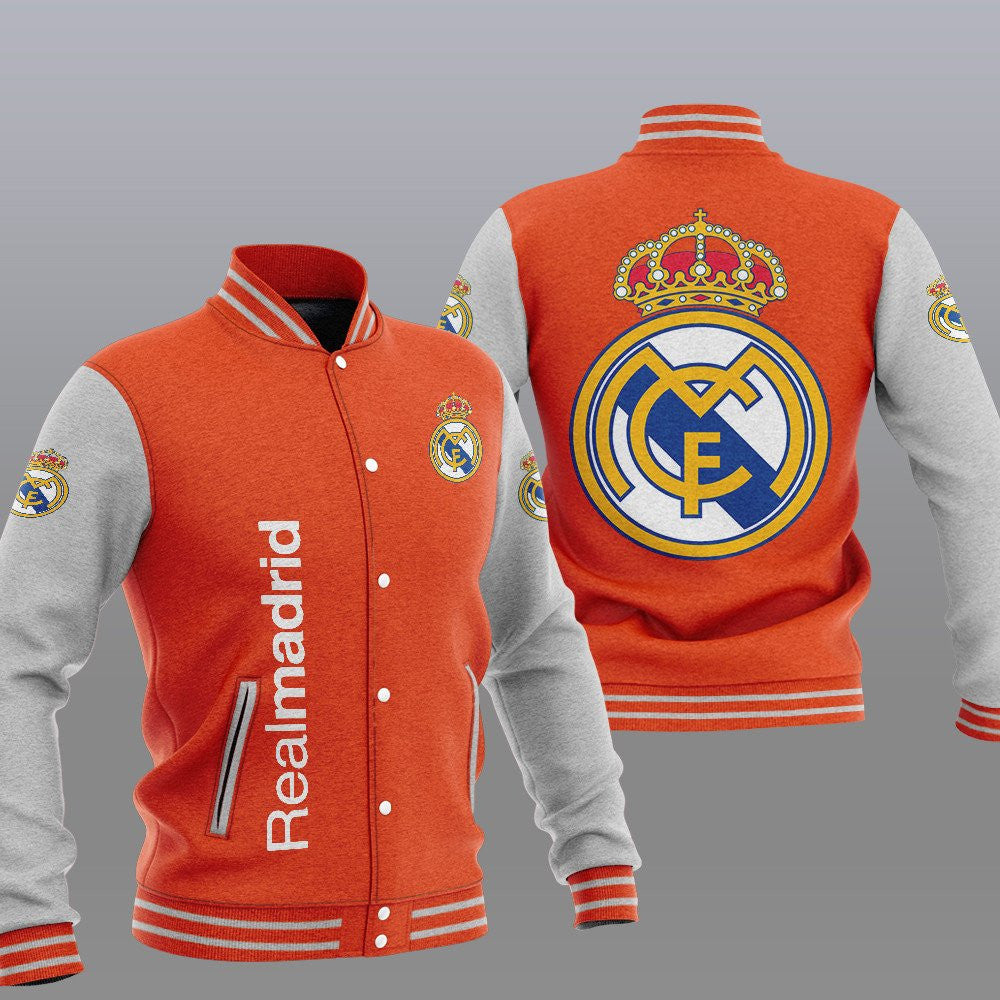 Real Madrid Orange Unisex Varsity Jacket
