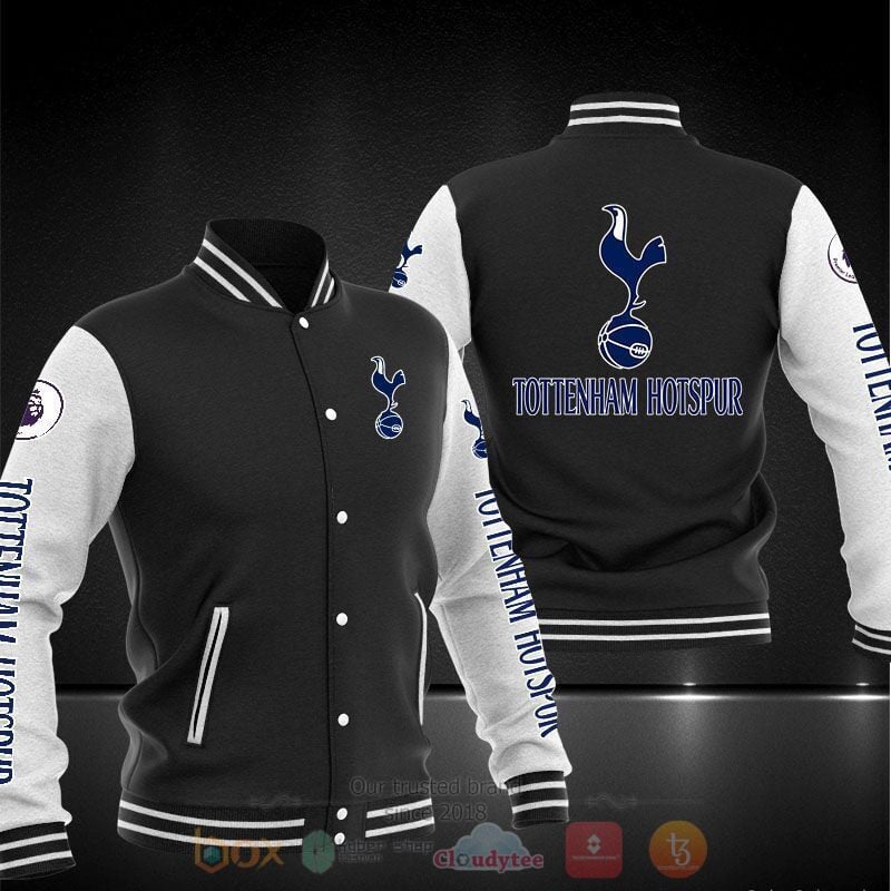 Tottenham Hotspur Fc Black White Varsity Jacket
