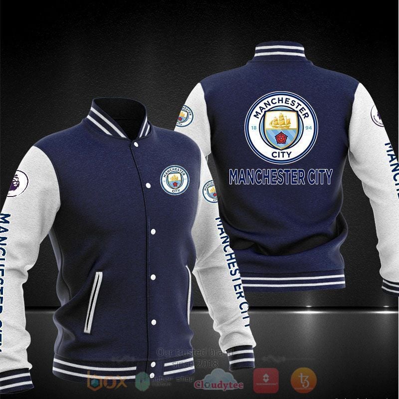 Manchester City Navy Blue Varsity Jacket