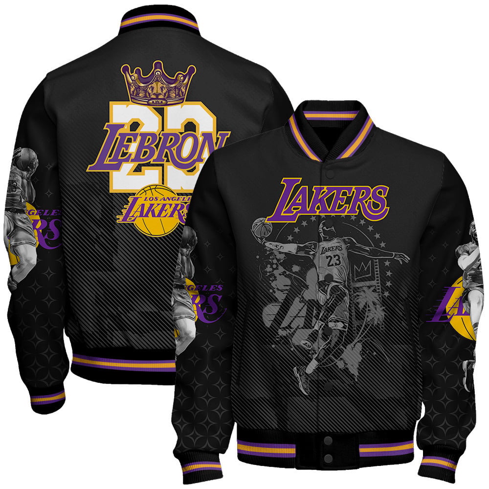 Lebron James 23 The King Team Logo Sport Pattern Varsity Jacket