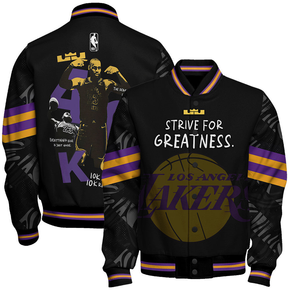 Lebron James 40,000 Career Points Team Logo Sport Pattern Varsity Jacket