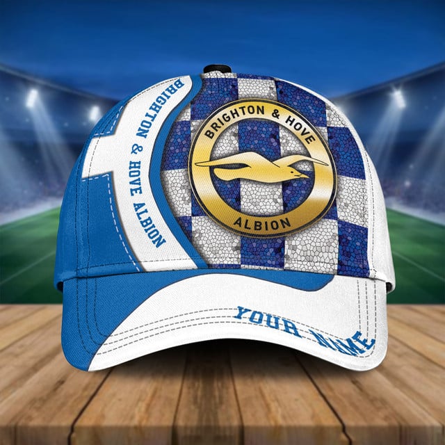 Brighton &amp; Hove Albion Fan Cap - Stylish Blue &amp; White Adjustable Hat For Soccer Enthusiasts