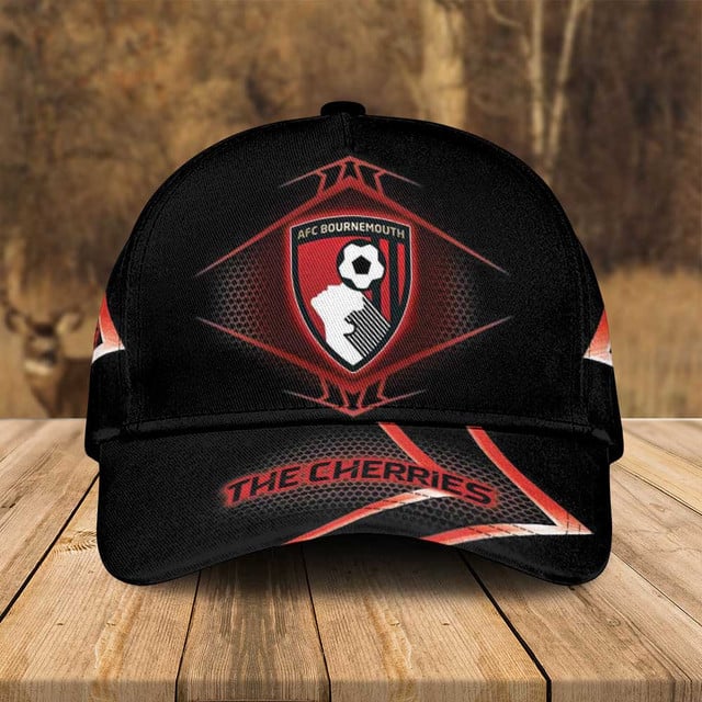 Official Afc Bournemouth Cap - Stylish Black &amp; Red The Cherries Football Hat