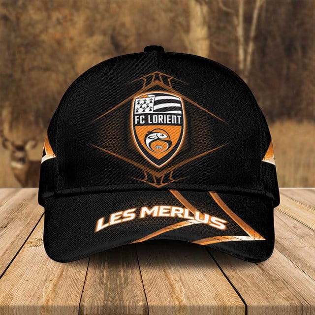 Fc Lorient Les Merlus Fan Cap - Stylish Black Adjustable Hat For Football Enthusiasts