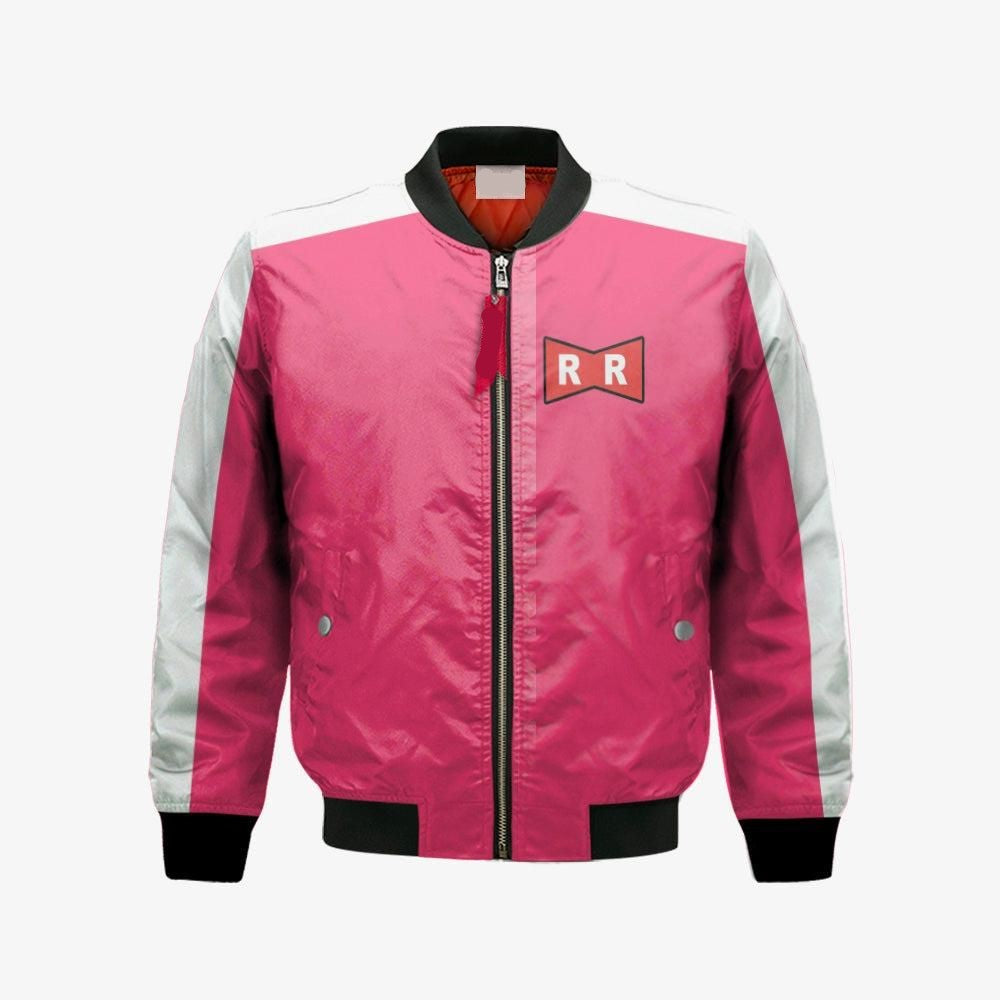 Dragon Ball Bomber Jacket Android 18 Armor Suit Costume Bomber Pink Unisex Jacket Jacket