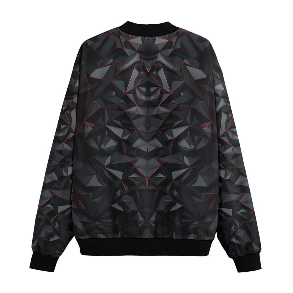 Skull Bomber Jacket Metal Skull Polygons Pattern Bomber Black Unisex Jacket Jacket