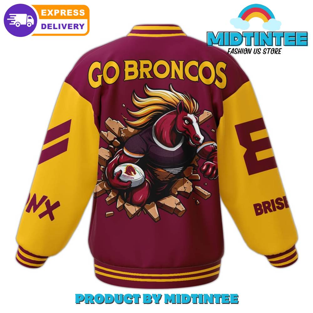Broncos Brisbane Nrl Go Broncos Baseball Jacket