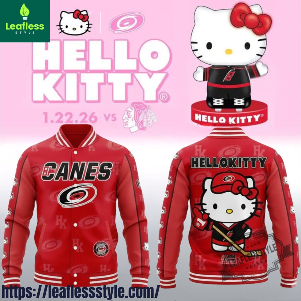 Carolina Hurricane Hello Kitty Night 2026 Baseball Jacket