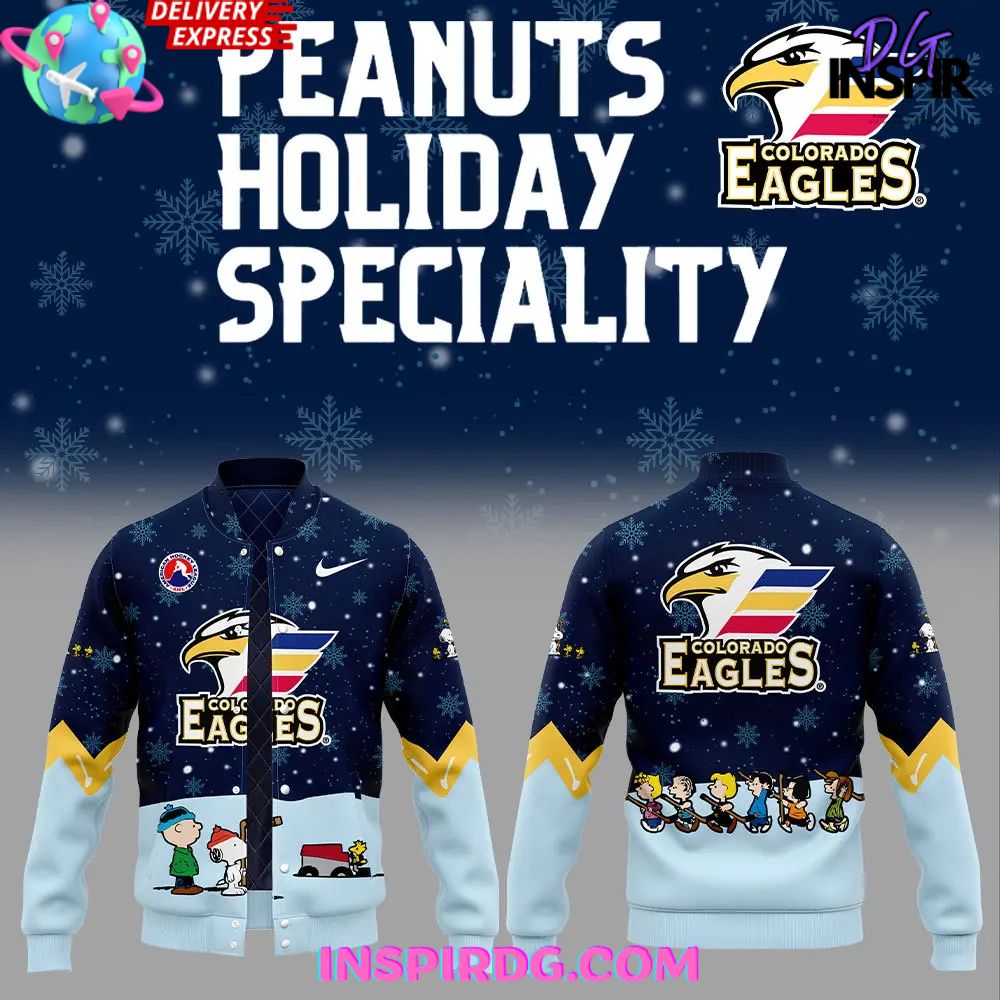 Colorado Eagles Peanuts Holiday Specialty Varsity Jacket