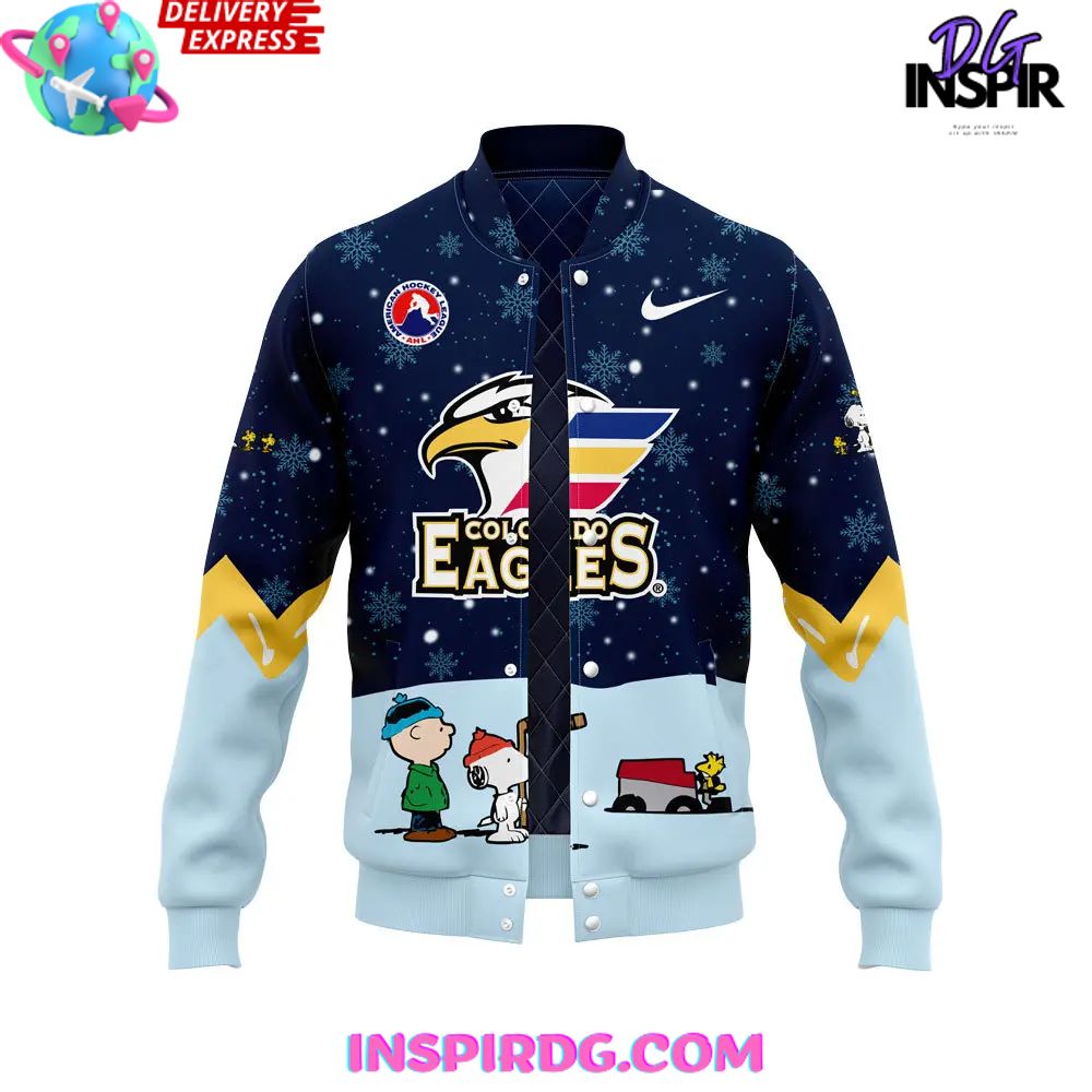 Colorado Eagles Peanuts Holiday Specialty Varsity Jacket