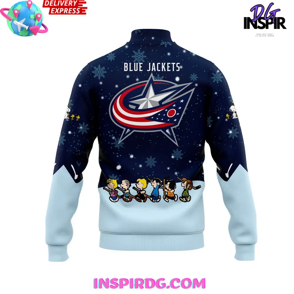 Columbus Blue Jackets Peanuts Holiday Speciality Varsity Jacket