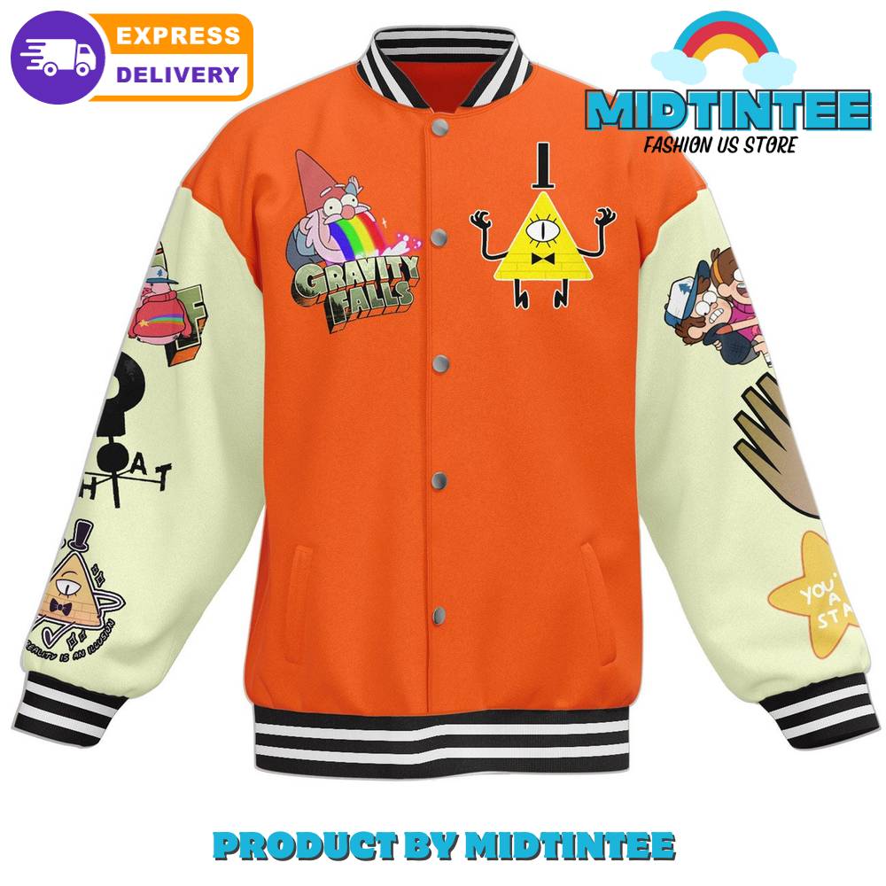 Gravity Falls Themed Varsity Jacket - Vibrant Design, Express Delivery