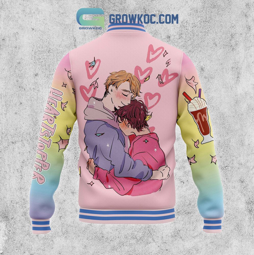 Heartstopper Varsity Jacket - Cute Pink &amp; Pastel Colors, Cozy &amp; Stylish Design For Fans