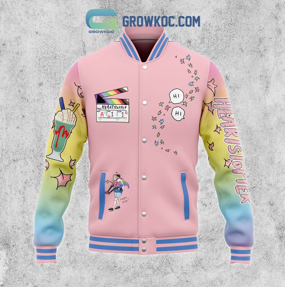 Heartstopper Varsity Jacket - Cute Pink &amp; Pastel Colors, Cozy &amp; Stylish Design For Fans