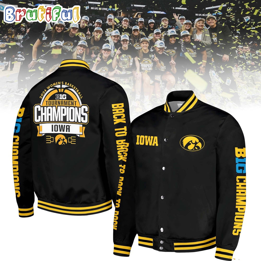 Iowa Hawkeyes 2024 Big Ten Women'S Basketball Conference Tournament Champions Jacket