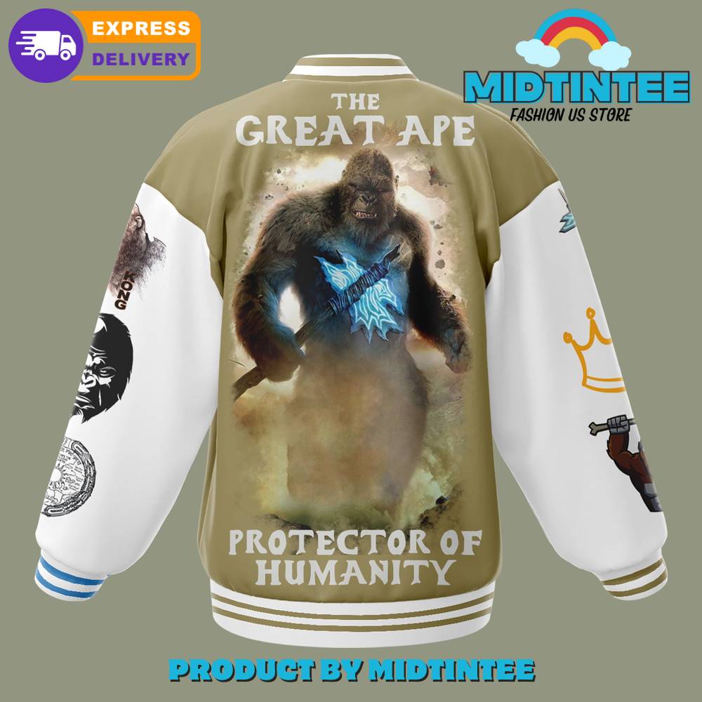 Kong Varsity Jacket - Protector Of Humanity Design , Fast Shipping , Midtintee Fashion