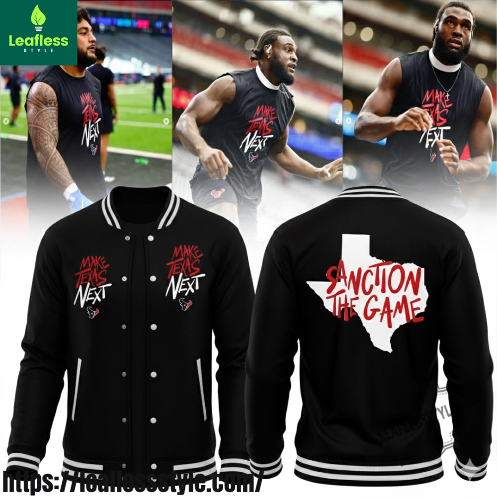 Make Texas Next Sanction The Game Houston Football Baseball Jacket