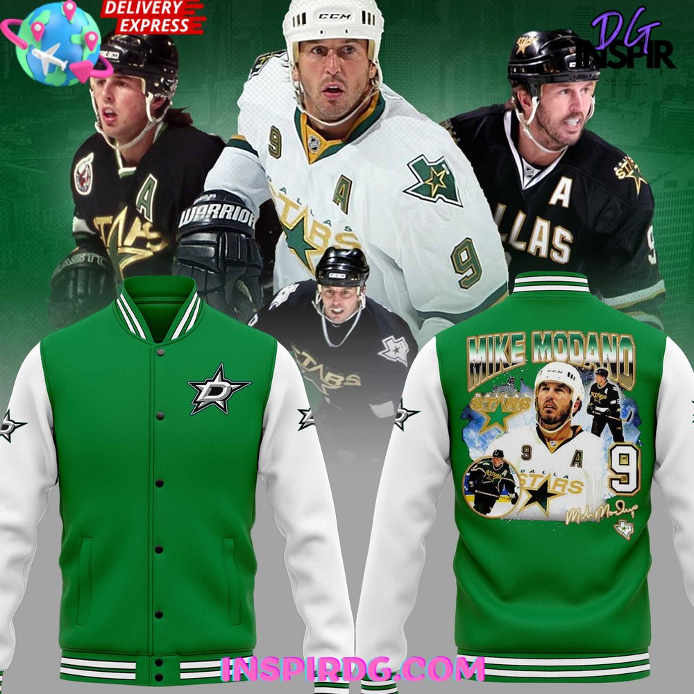 Mike Modano Dallas Stars Hockey Baseball Jacket Limited Edition