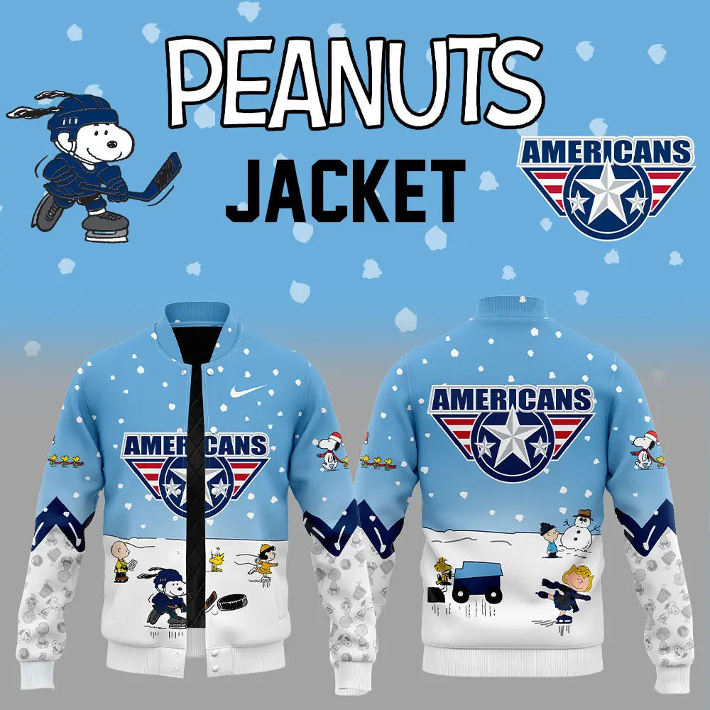 Tri-City Americans Peanuts &amp; Snoopy Nike Bomber Jacket V2+Nt16122429Id10Ds11
