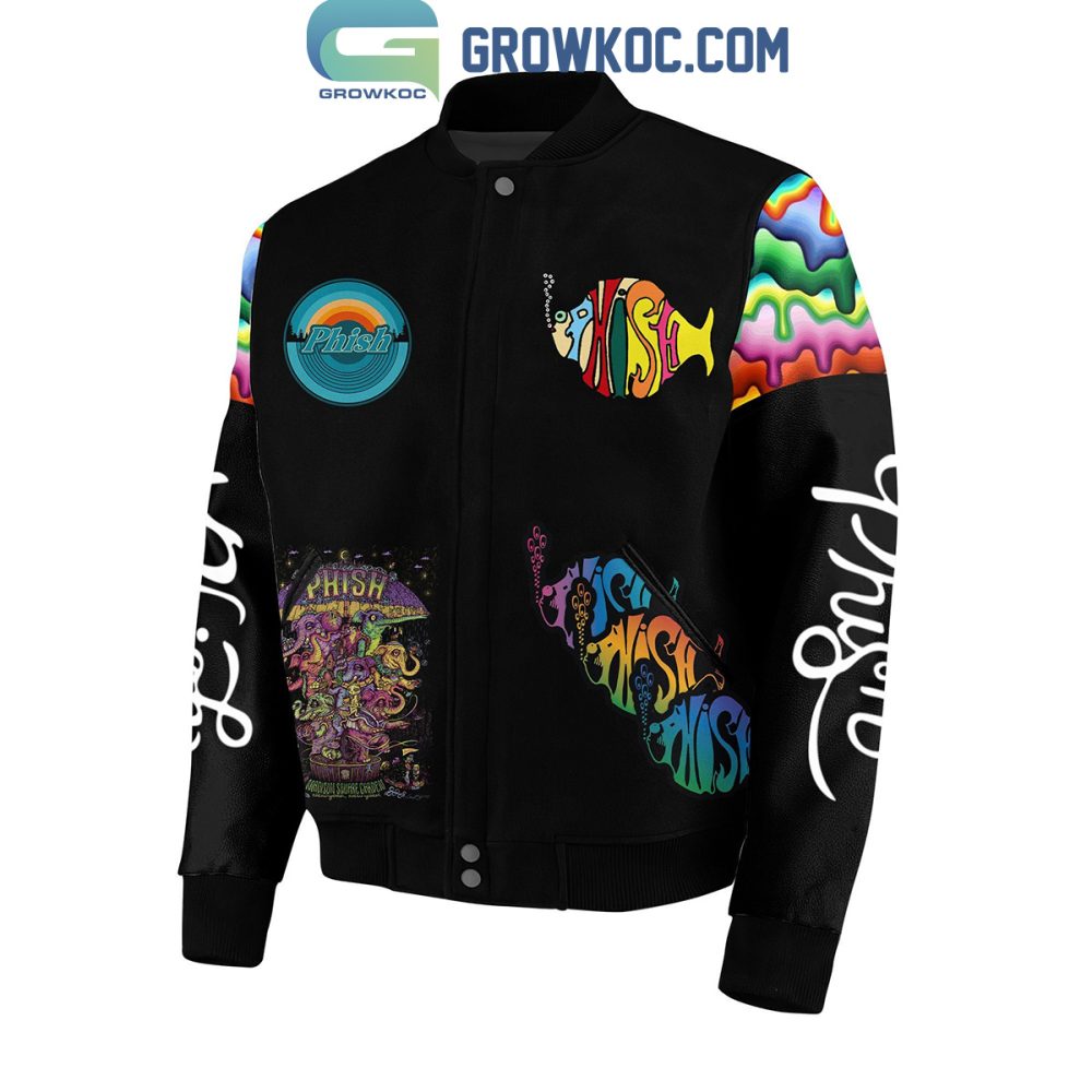 Colorful Phish-Inspired Bomber Jacket - Unique Psychedelic Design &amp; High-Quality Fabric