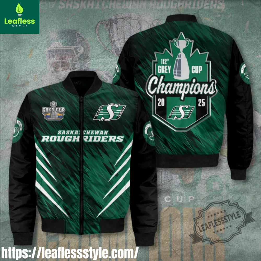 Saskatchewan Roughriders 2025 Grey Cup Champions Bomber Jacket