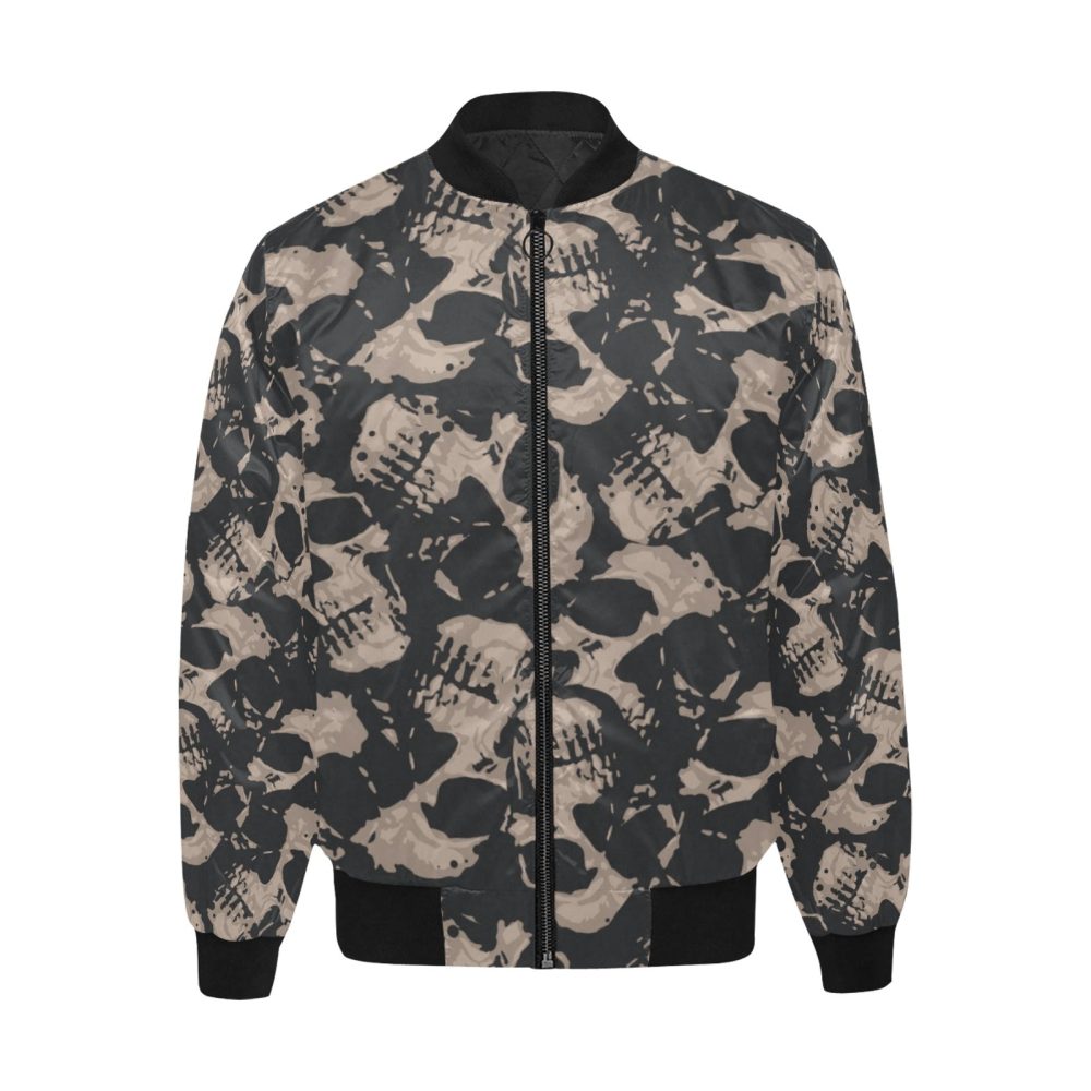 Skull Bomber Jacket Skull Head Drawing Pattern Bomber Black Unisex Jacket Jacket