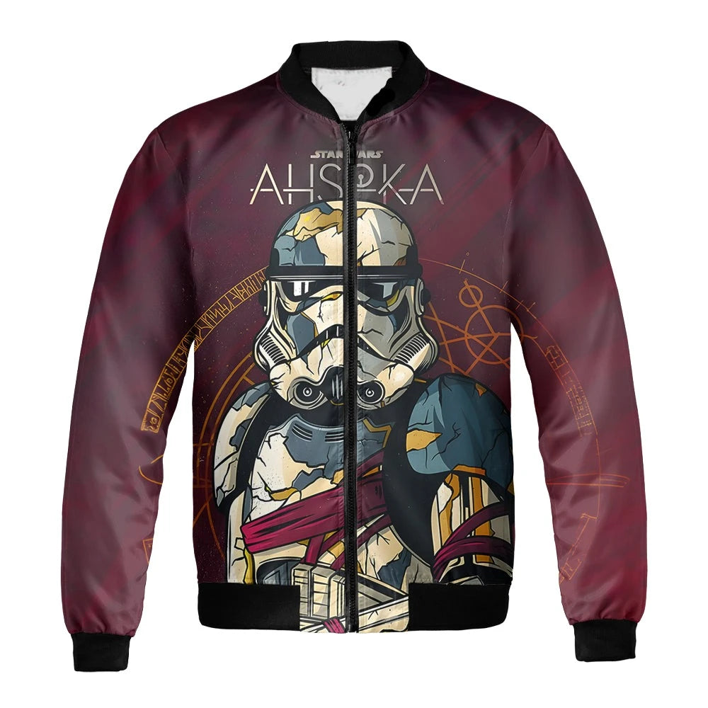 Star Wars Bomber Jacket Asoka Zombie Strormtrooper Graphic Bomber Red Unisex Jacket Jacket