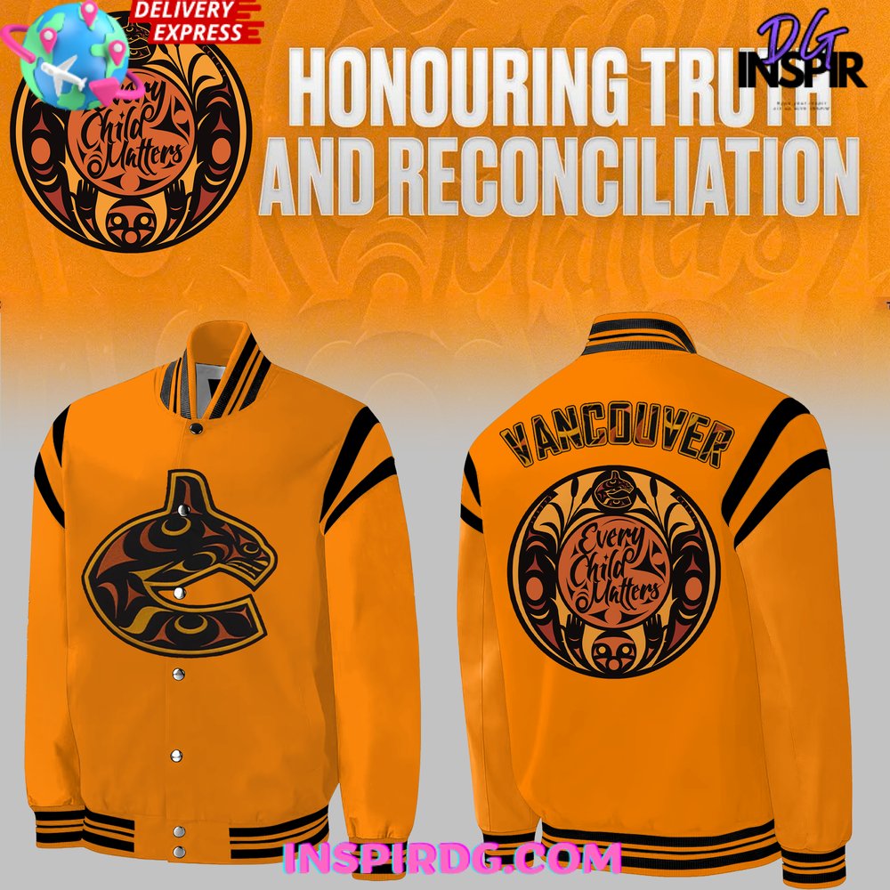 Vancouver Canucks Honouring Truth And Reconciliation Baseball Jacket