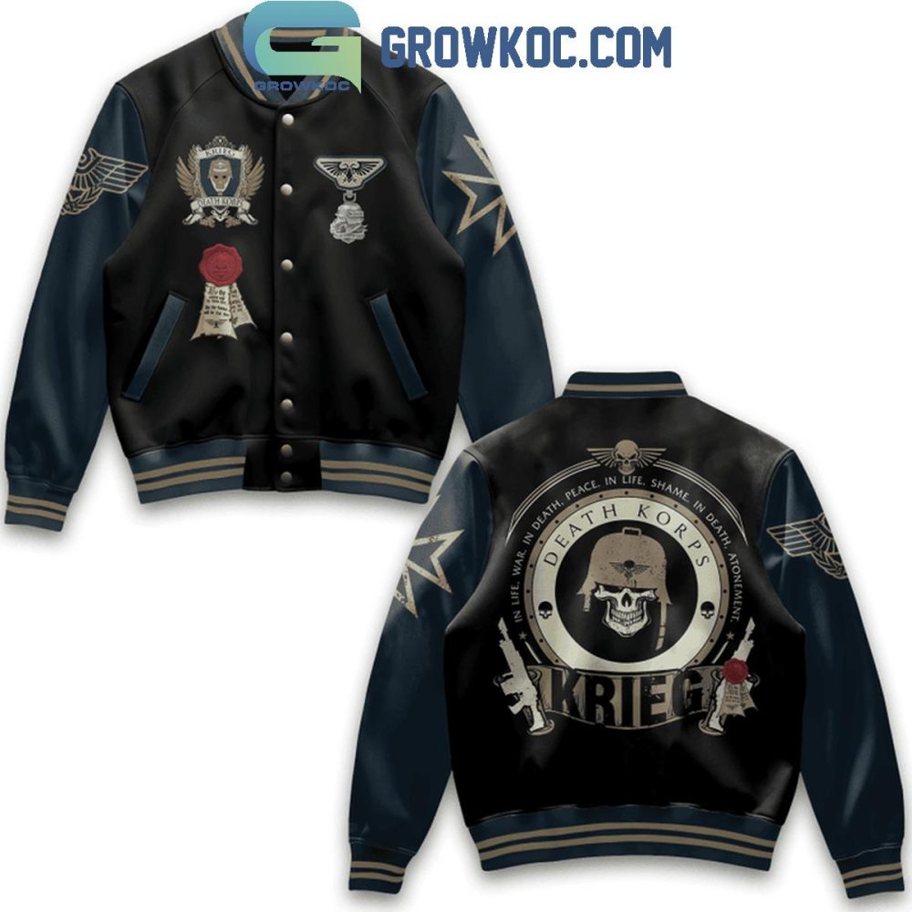 Men'S Premium Black Varsity Jacket With Unique Skull &amp; Crest Design - Perfect For Casual &amp; Streetwear Styles