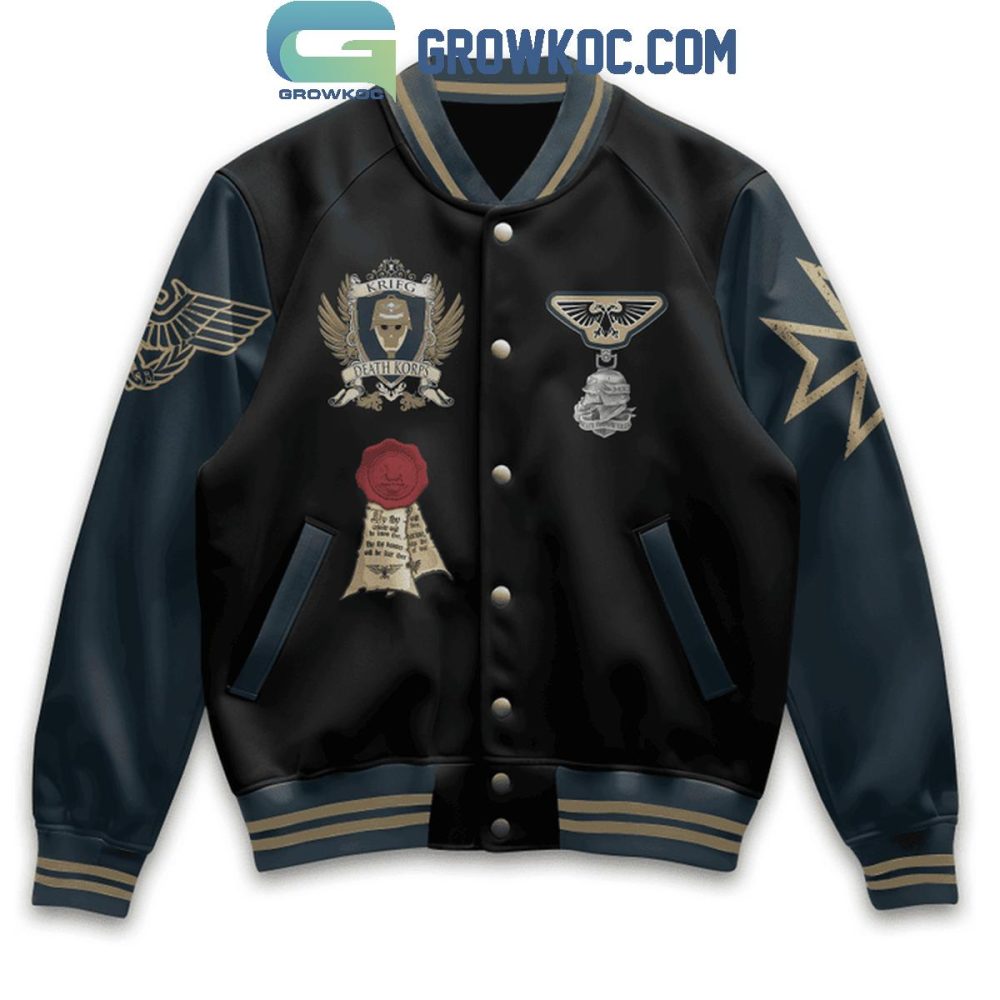 Men'S Premium Black Varsity Jacket With Unique Skull &amp; Crest Design - Perfect For Casual &amp; Streetwear Styles