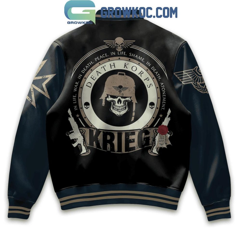Men'S Premium Black Varsity Jacket With Unique Skull &amp; Crest Design - Perfect For Casual &amp; Streetwear Styles