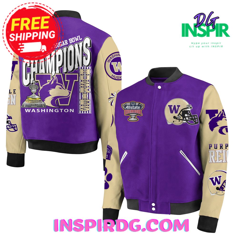 Washington Huskies 2024 Allstate Sugar Bowl Champs Baseball Jacket