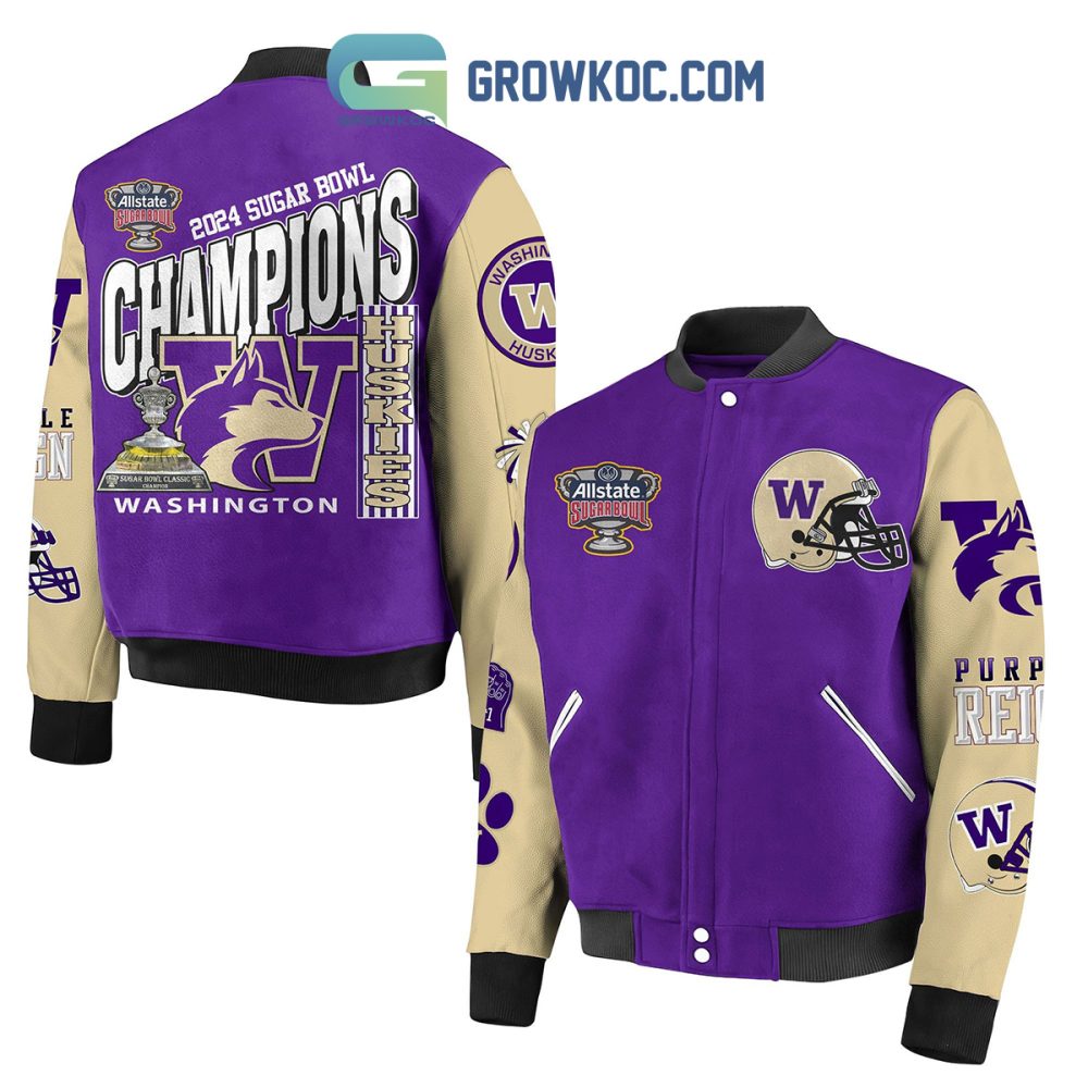 2024 Sugar Bowl Champions Jacket - Washington Huskies Varsity Bomber - Limited Edition