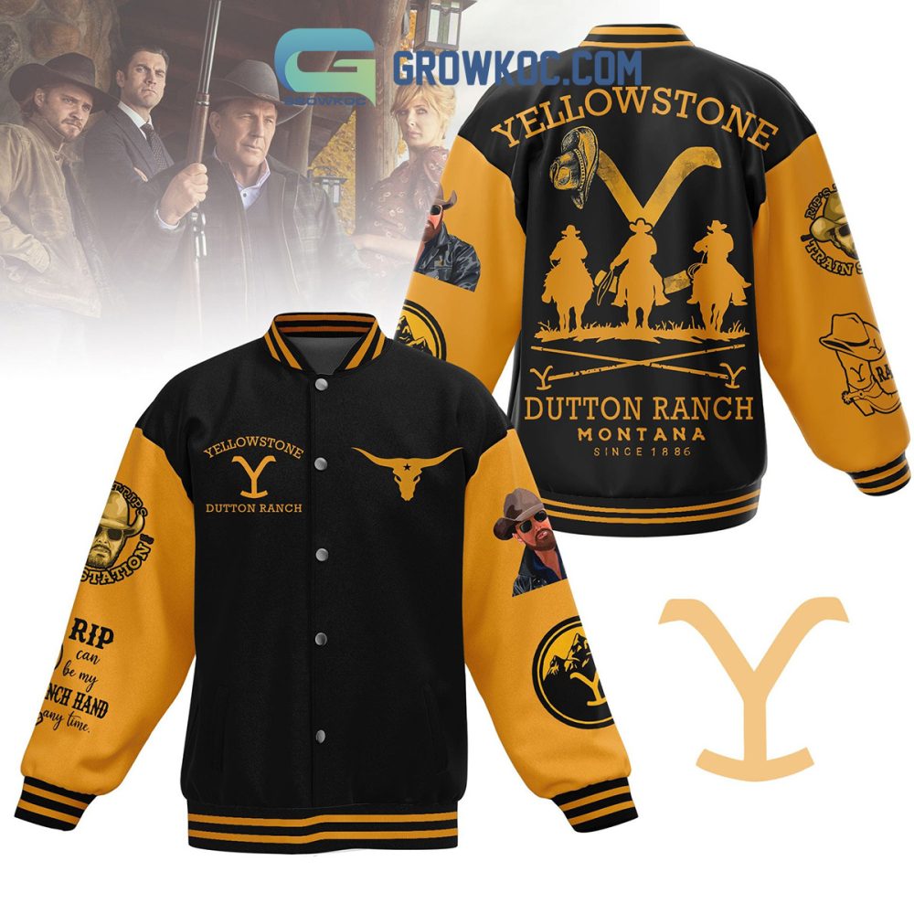Yellowstone Dutton Ranch Varsity Jacket - Stylish Cowboy Design, Black &amp; Yellow