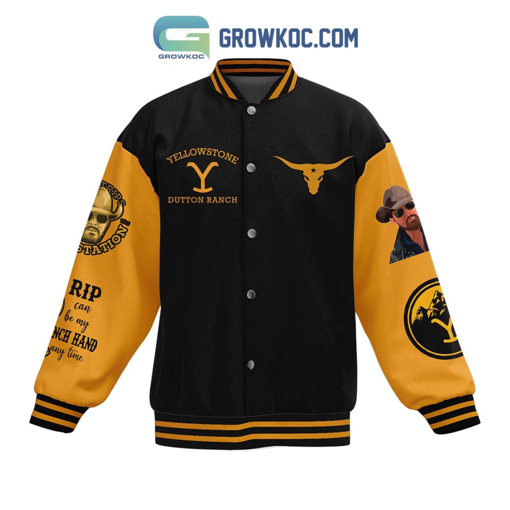 Yellowstone Dutton Ranch Varsity Jacket - Stylish Cowboy Design, Black &amp; Yellow